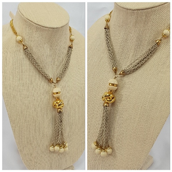 Goldtone rope style beaded extra long necklace - Picture 5 of 8